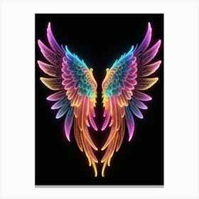 Neon Angel Wings 35 Canvas Print