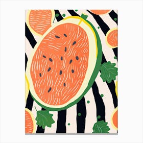 Cantaloupe Fruit Summer Illustration 2 Canvas Print