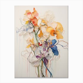 Abstract Flower Painting Iris 2 Canvas Print
