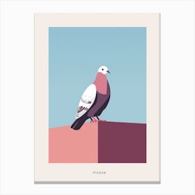 Minimalist Pigeon 1 Bird Poster Canvas Print