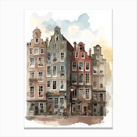 De Pijp Amsterdam Neighborhood Watercolour 2 Canvas Print