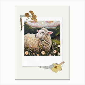 Scrapbook Sheep Fairycore Painting 4 Canvas Print