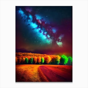 Colorful Landscape With Milky Way Canvas Print