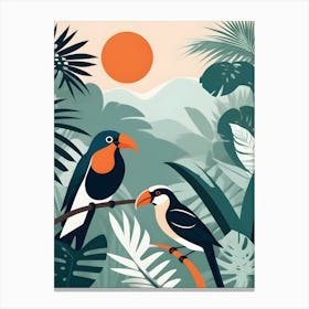 Two Birds In The Jungle Canvas Print