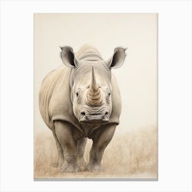 Simple Illustration Of A Rhino 8 Canvas Print