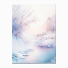 Frozen Landscapes With Icy Water Formations Waterscape Gouache 2 Canvas Print