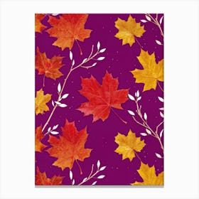 Abstract Autumnal Wallpaper Featuring A Vivid Top View Of An Oak And A Maple Tree Their Branches Ab (2) 1 Canvas Print