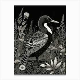 Black And White Bird 2 Canvas Print