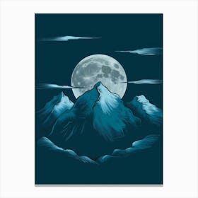 Full Moon In The Mountains 2 Canvas Print