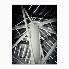 White Iron Pillars With Wooden Beams Above 1 Canvas Print