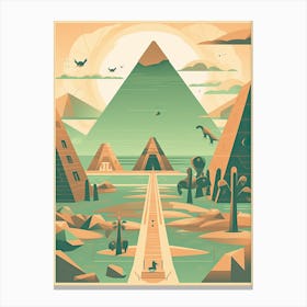 Giza Egypt Illustration 1 Canvas Print