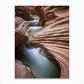 Natures Artistry Captured In An Erosion Study Highlighting The Seamless Flow Of A River Carving Th Canvas Print