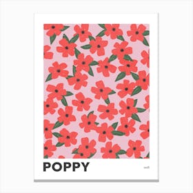 Poppy  August Birth Flower Canvas Print