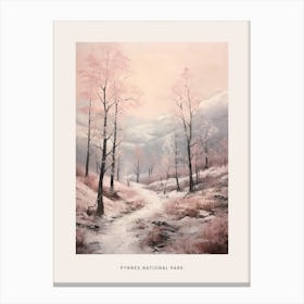 Dreamy Winter National Park Poster  Pyrnes National Park France 4 Canvas Print