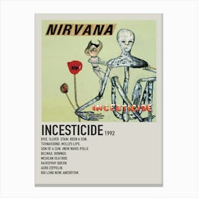 Nirvana Incesticide 1992 Music Poster 1 Canvas Print