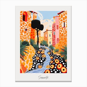 Poster Of Sorrento, Italy, Illustration In The Style Of Pop Art 2 Canvas Print