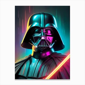 Darth Vader Star Wars Neon Iridescent (46) Canvas Print