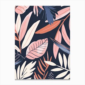 Tropical Leaves Seamless Pattern 16 Canvas Print