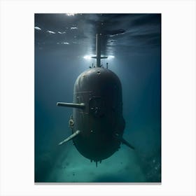 Submarine In The Ocean -Reimagined 16 Canvas Print