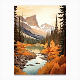 Autumn National Park Painting Yoho National Park British Columbia Canada 3 Canvas Print