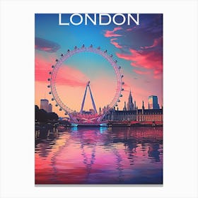 Colourful England travel poster London Canvas Print