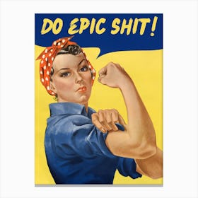 Do epic shit vintage altered art retro trendy art Canvas Print