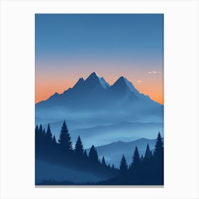 Misty Mountains Vertical Composition In Blue Tone 83 Canvas Print