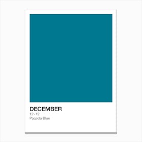 December Birth Month Colour Blue Canvas Print