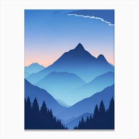 Misty Mountains Vertical Composition In Blue Tone 150 Canvas Print