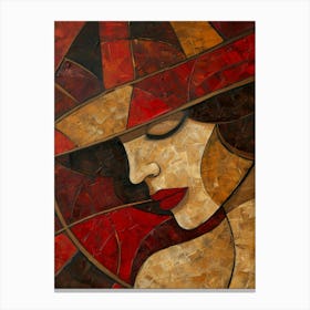 Woman In A Red Hat 2 Canvas Print