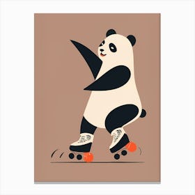 Panda Rollerskating Canvas Print