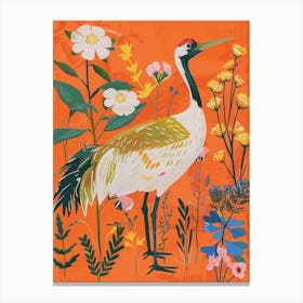 Spring Birds Crane 4 Canvas Print