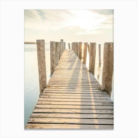 Sunset On A Wooden Pier Canvas Print