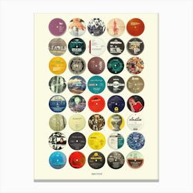 Britpop Vinyl Labels - Nostalgic 90s Music Art Print Canvas Print