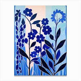 Blue Flower Illustration Lily Of The Valley 3 Canvas Print