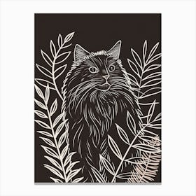 Persian Cat Minimalist Illustration 3 Canvas Print