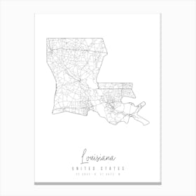 Louisiana Minimal Street Map Canvas Print
