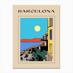 Minimal Design Style Of Barcelona, Spain 1 Poster Canvas Print