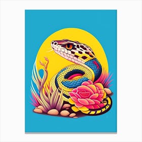 Sonoran Gopher Snake Tattoo Style Canvas Print