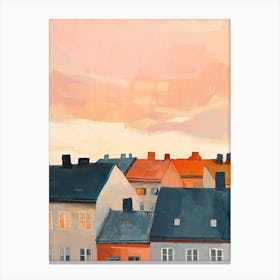 Oslo Rooftops Morning Skyline 4 Canvas Print