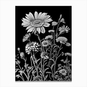 Helenium Wildflower Linocut 1 Canvas Print