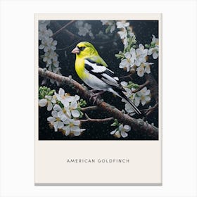 Ohara Koson Inspired Bird Painting American Goldfinch 2 Poster Canvas Print