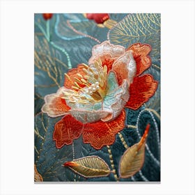 Lotus Flower Embroidery 3 Canvas Print