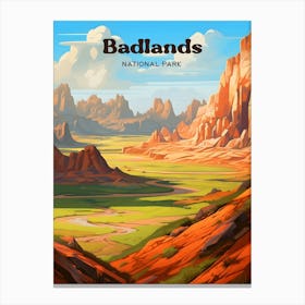 Badlands South Dakota Mountain Modern Travel Art Canvas Print