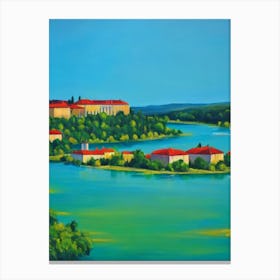 Krka National Park Croatia Blue Oil Painting 2  Canvas Print