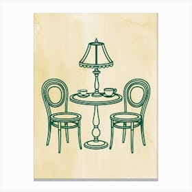 Table And Chairs Vector Canvas Print