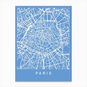 Paris Map Blueprint Canvas Print