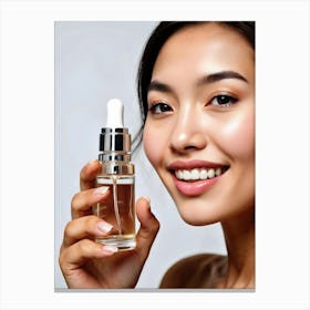Asian Woman Holding Beauty Product Canvas Print