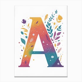 Colorful Letter A Illustration 9 Canvas Print