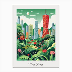 Poster Of Hong Kong, Illustration In The Style Of Pop Art 2 Canvas Print